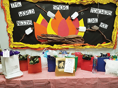 Camping theme - teacher appreciation idea