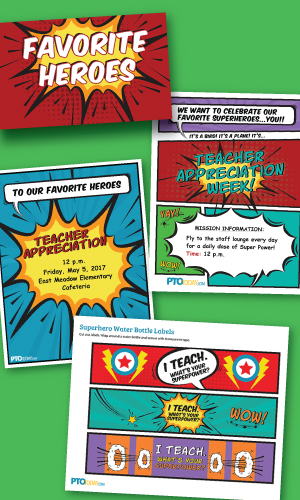 Teacher appreciation luncheon ideas and themes - superhero