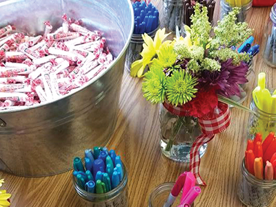 Sharpies/Smarties bar - teacher appreciation idea