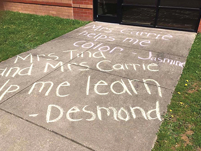 Sidewalk calk - teacher appreciation idea