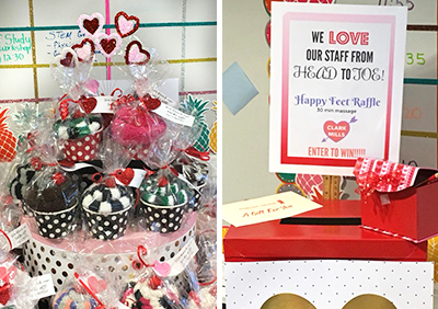 Valentine's Day sock bar - teacher appreciation idea