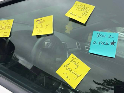 Sticky note kindness cards