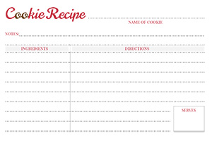 Cookie Recipe Cards