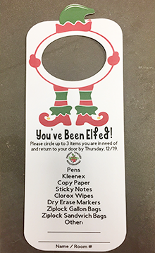 You've been elfed door hanger - teacher appreciation idea