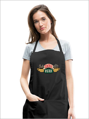 Friends-theme teacher appreciation event - volunteer aprons