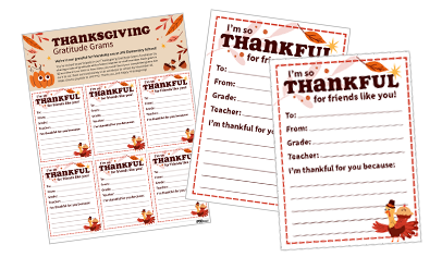 Thanksgiving Gratitude Grams Fundraiser (Free Printable)